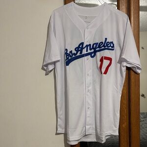 Los Angeles Dodgers Shohei Ohtani #17 Jersey White Button Up Embroidered MLB xl